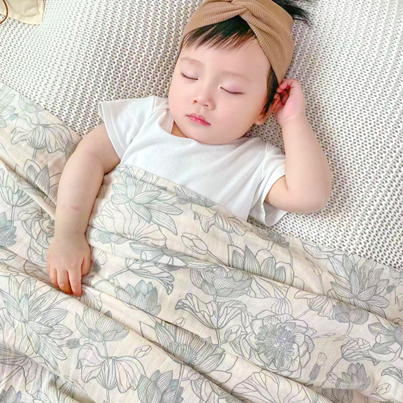 Muslin Swaddle Wrap - القطن الطفل قماط التفاف الطفل الشاش