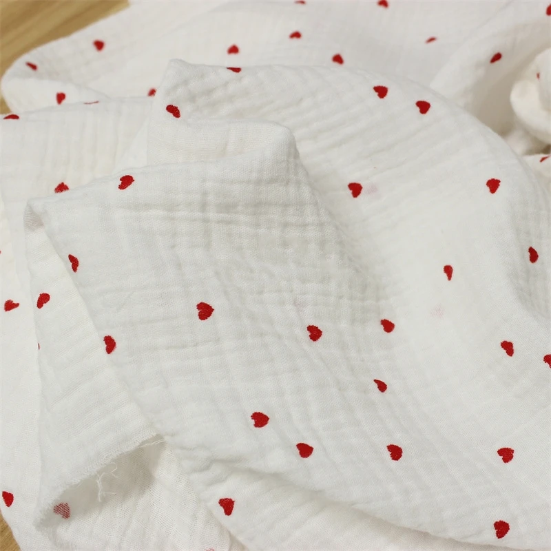Baby Clothing For Sleep - قماش قطني للأطفال بنقشة قلوب حمراء
