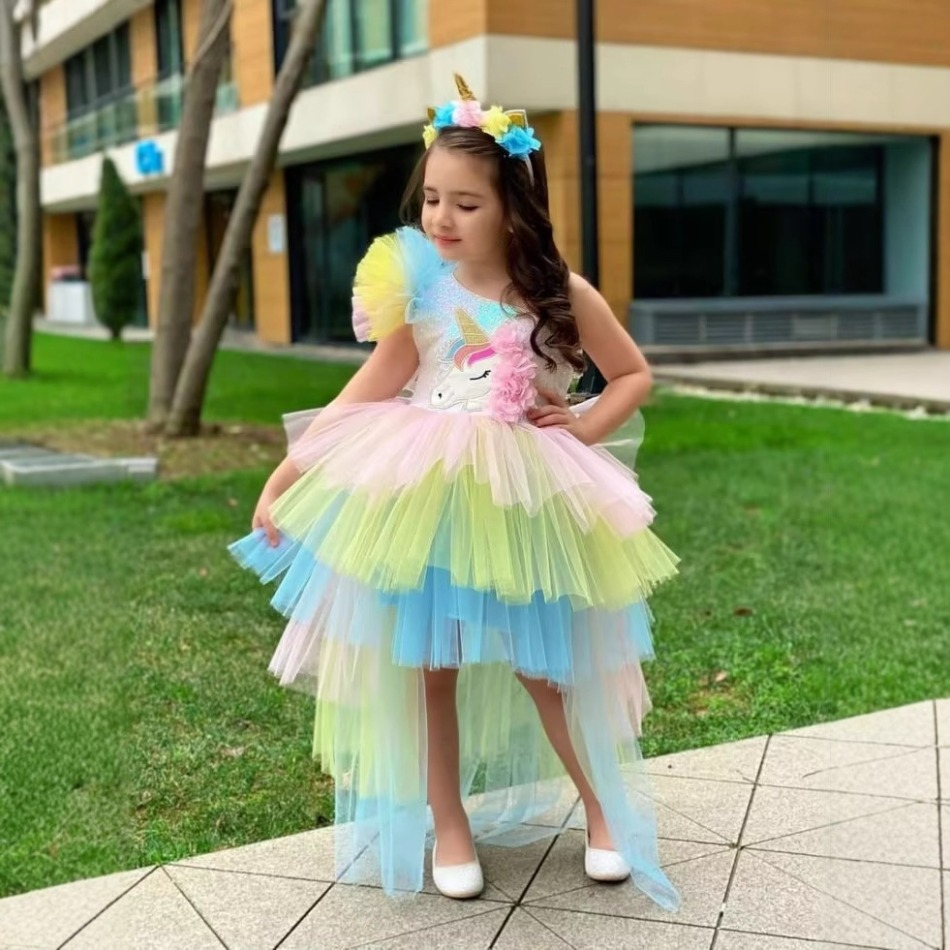Baby Clothing Girls - قوس قزح يونيكورن طفل حفلة الفتيات