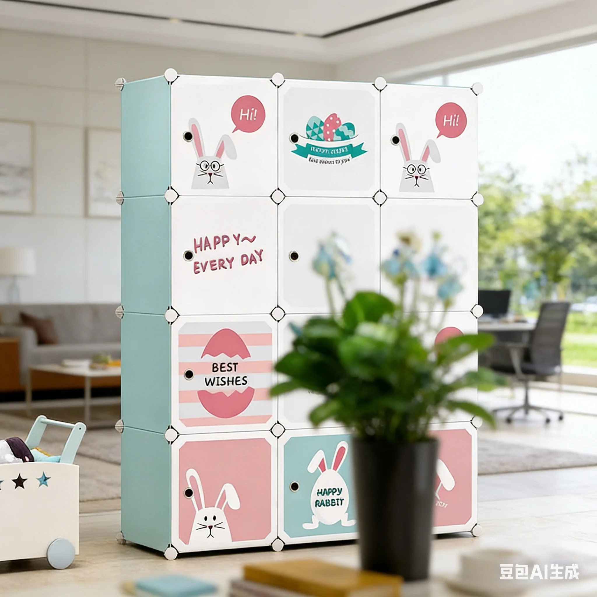 Baby Clothing Storage - خزانة ملابس أطفال بسيطة بتصميم كرتوني