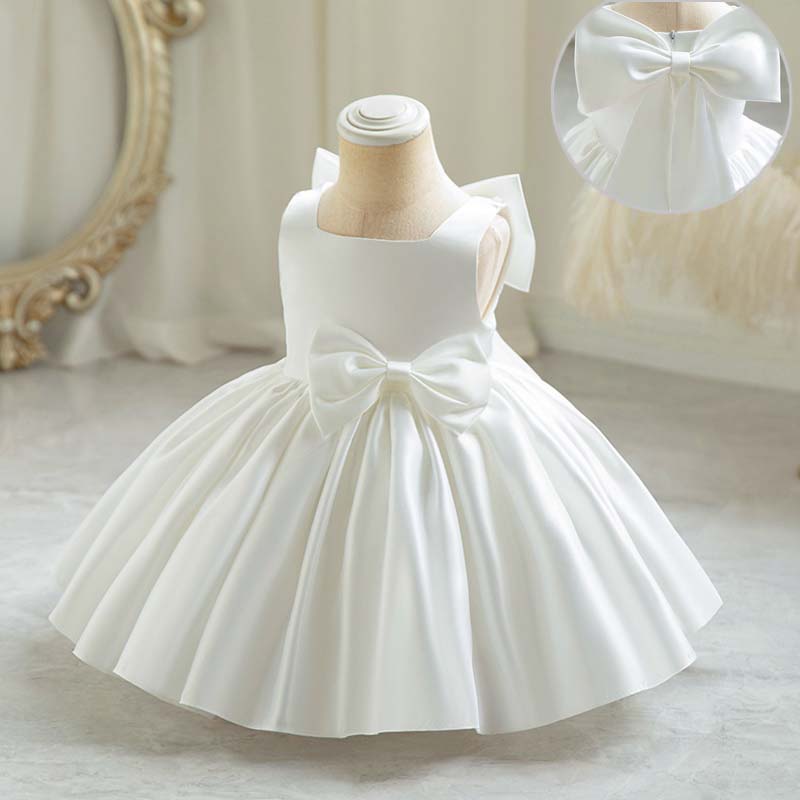 Baby Clothing Girls - فستان حفلات للفتيات الصغيرات بفيونكة كبيرة