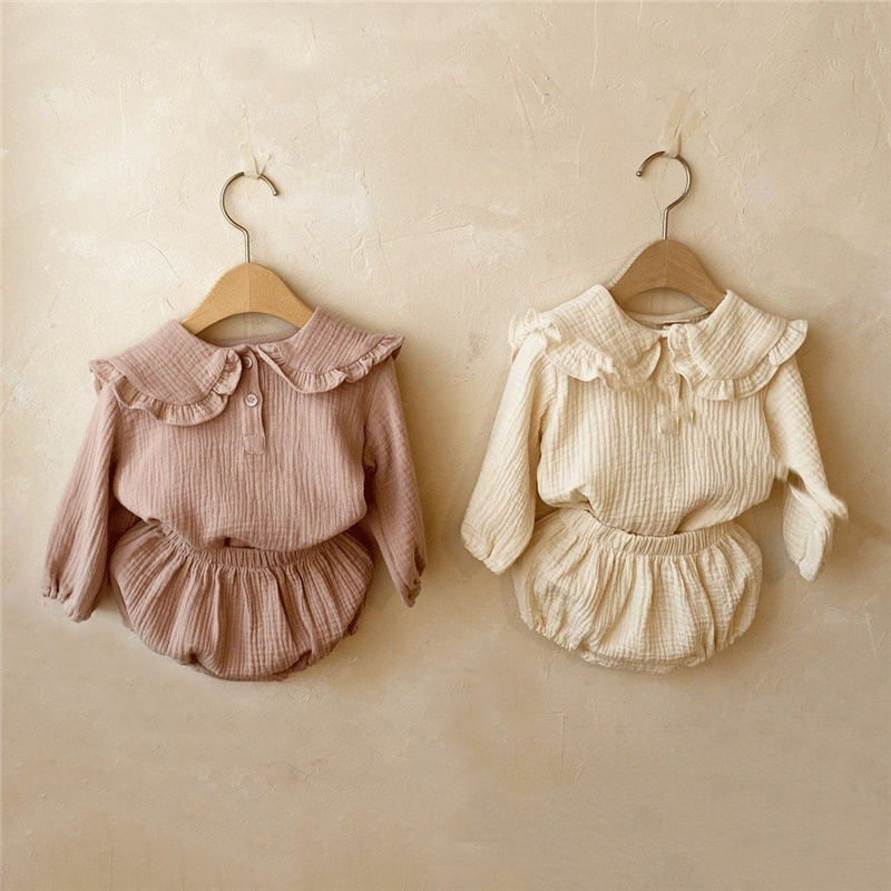 Baby Clothing Organic Cotton - طفل الفتيات القطن العضوي Ruffled طوق