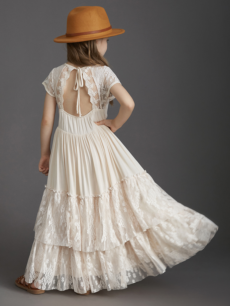 فساتين دانتيل بأكمام قصيرة للب - مراجعة Baby Clothing Girls وسعره
